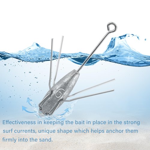 Sputnik Sinkers Fishing Weights Sinkers Surf and Pier Fishing Sinkers Long Tails for Saltwater Fishing Gear Tackle 2oz 3oz 4oz 5oz 6oz