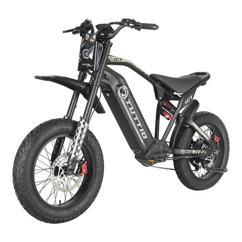 koonkex TUTTIO ICT Electric-Bike for Adults Age 16+, Peak 4000W-60V-25AH Electric-Dirt-Bike, 43-49MPH, 20" Fat-Tire-Electric-Motorcycle, Full Suspension E-Bike for Off-Road Mountain Snow