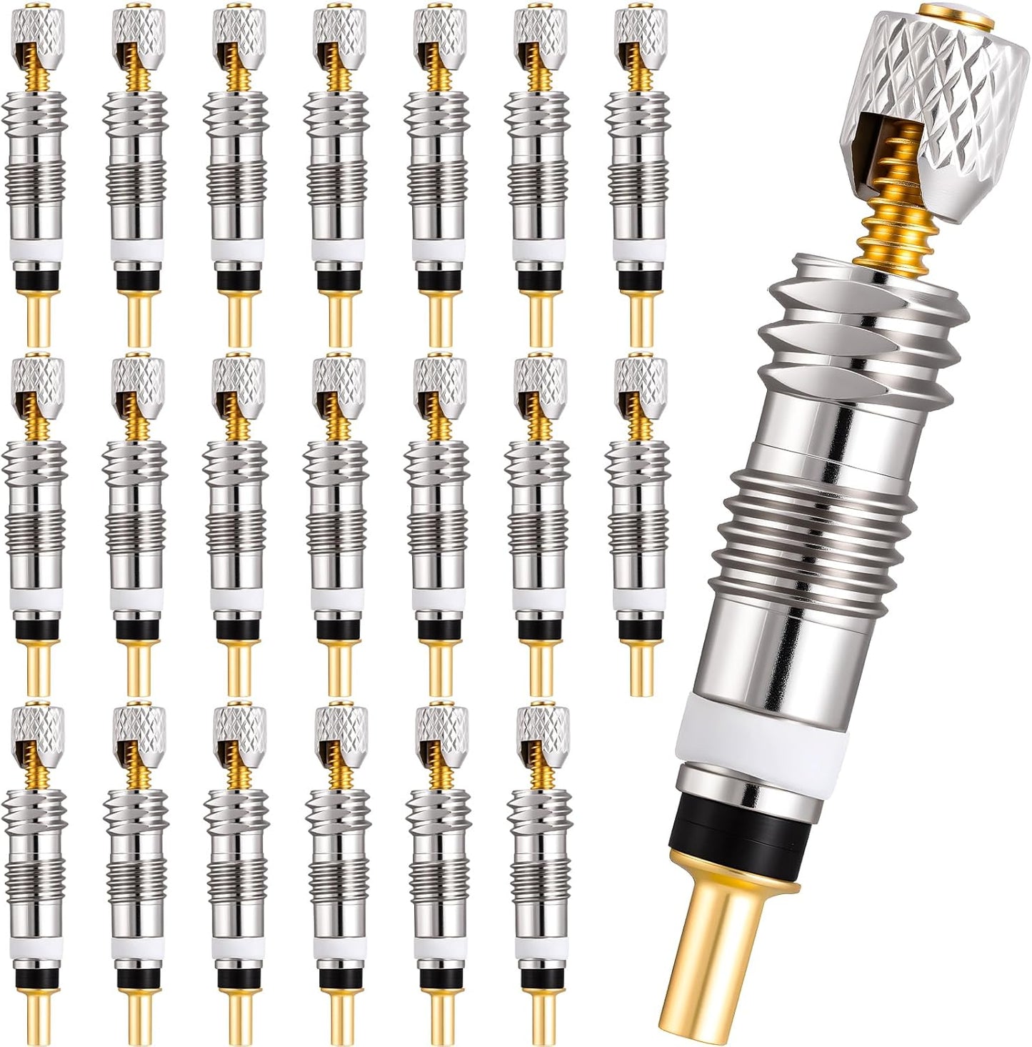 20Pcs Professional Brass Presta Valve Core & Stem - Leak-Proof Valve cores Universal for Tubeless Road/MTB Bike Tires (Standard)