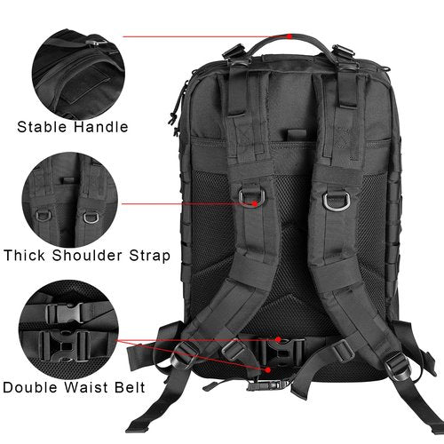 Himal Outdoors Military Tactical Backpack - Large Army 3 Day Assault Pack Molle Bag Rucksack,40L