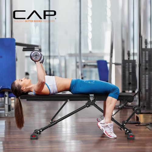 CAP Barbell Foldable Adjustable Weight Bench ??Durable, Space-Saving, and Fully Adjustable for the Ultimate Home Gym Performance