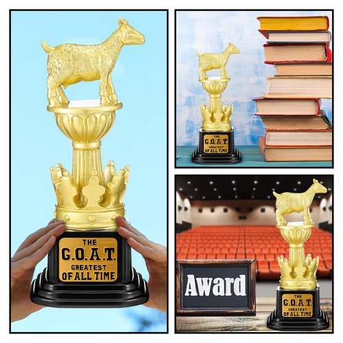 Landical Goat Trophy G. O. A. T Greatest of All Time Funny Trophy Appreciation Gift for Boss, Coworker, Friend League Winner Award Champion Recognition Gifts (Custom Text)