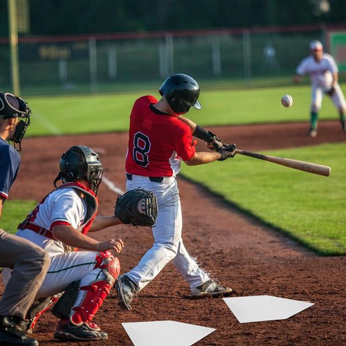 Mototo 2 Pieces White Baseball Home Plate Rubber Throw Down Baseball Bases 16 inch Softball Home Plate Kickball Bases for Kickball Practice Pitching Hitting Training Equipment (2 PCS)