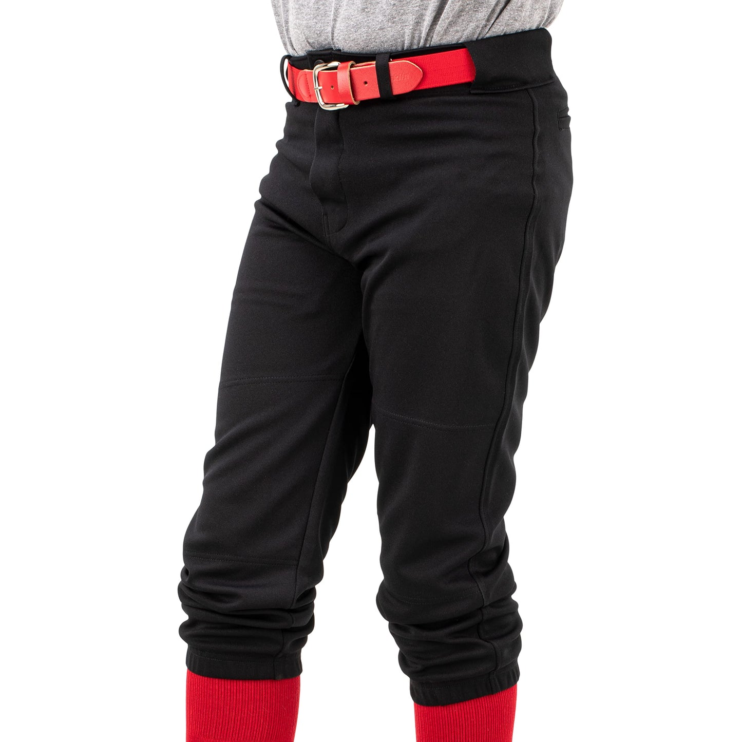 Franklin Sports Youth Baseball and Softball Pants with Belt Loop - Baseball Pants for Girls and Boys - Knicker - Youth X Small - Black