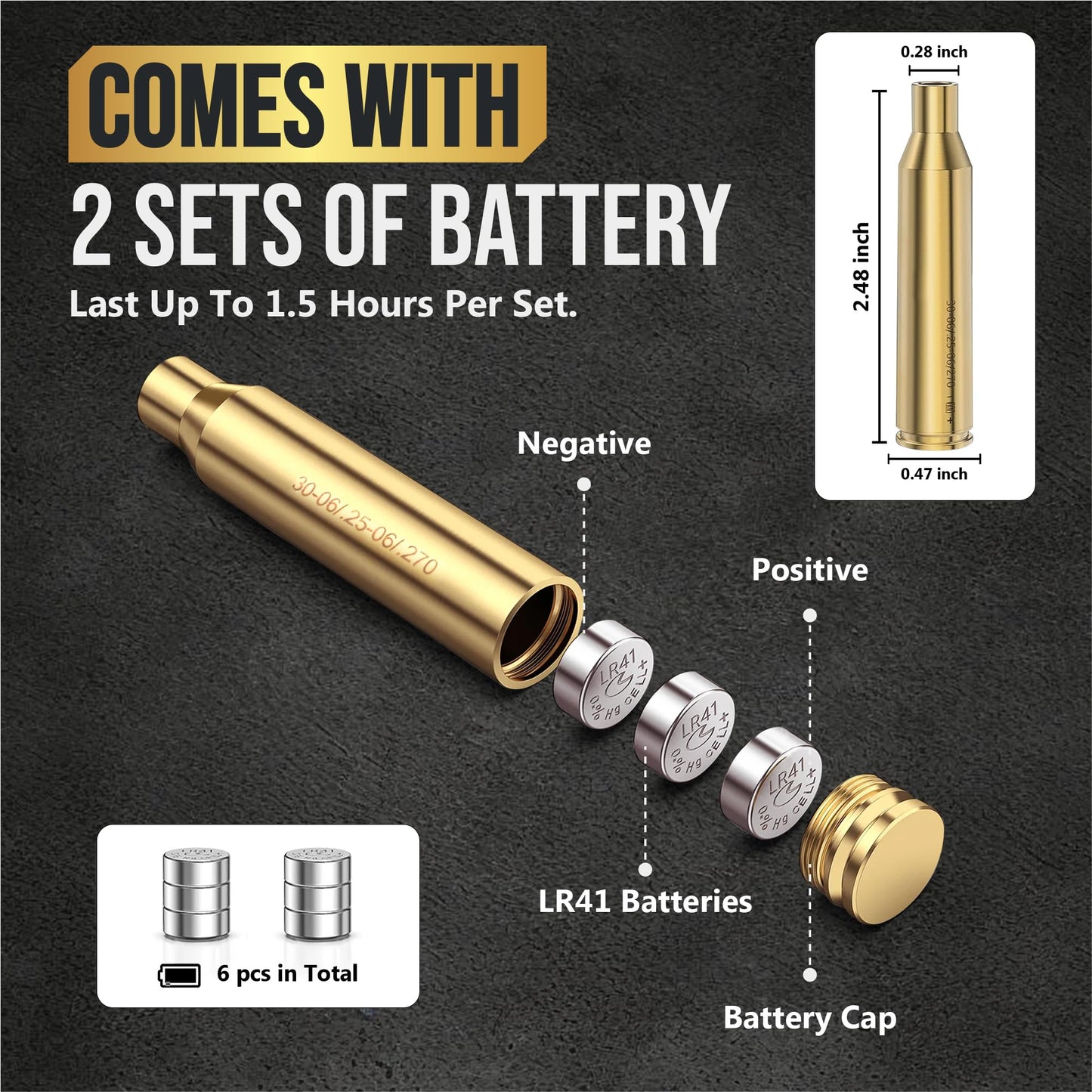 360 Tactical 30-06 25-06 and 270 Cartridge Laser Bore Sighter .270 Red Laser Sight Hunt Sight …