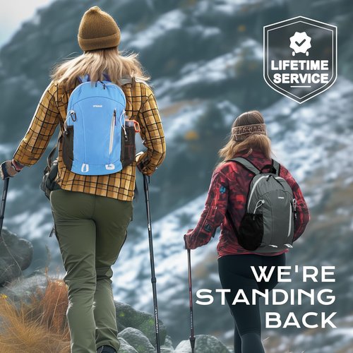 VPBAGE 15L Water-resistant Hiking Daypack, Small Backpack Travel Outdoor, Lightweight Day Pack with Tool Loops