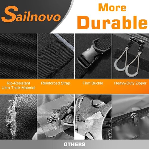 Sailnovo Car Rooftop Cargo Carrier Bag Waterproof 20 Cubic Feet for Top of Vehicle with/Without Roof Rack Car Top Carrier with 6*Door Hooks, Reinforced Straps & Storage Bag 1000D