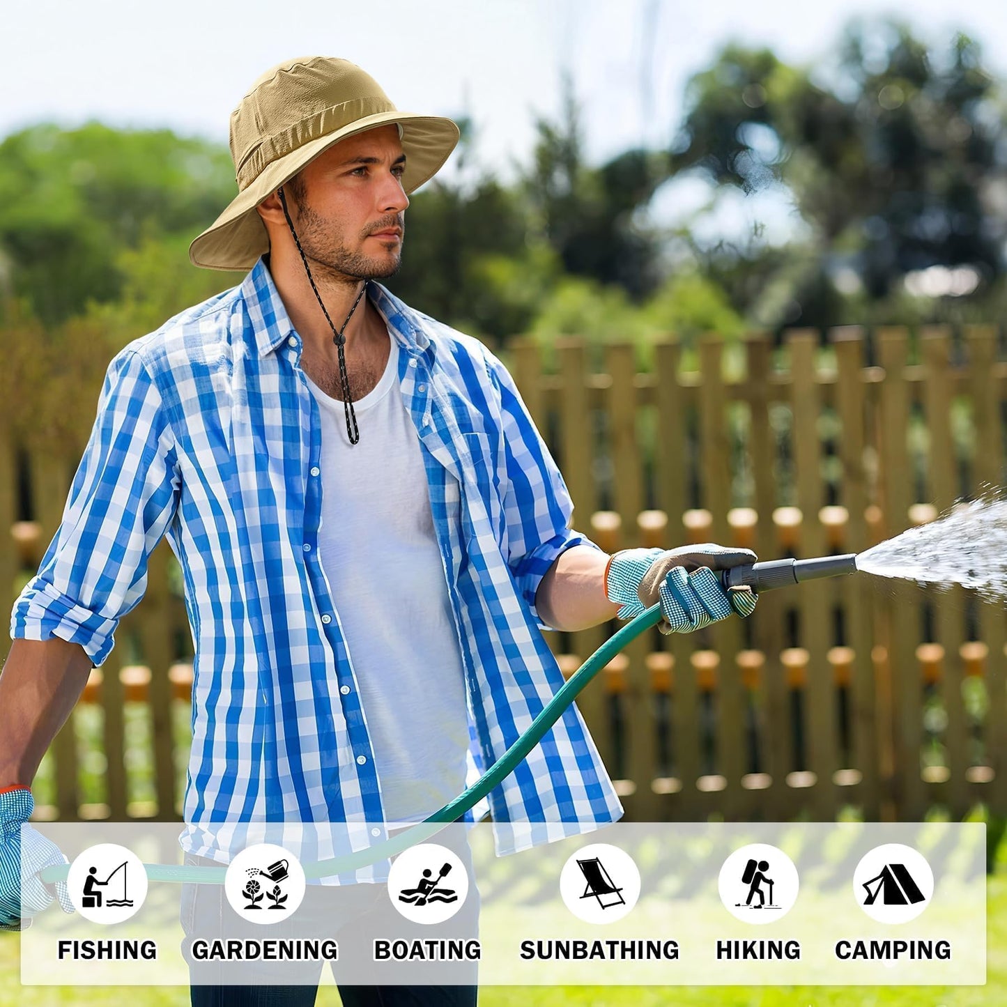Sukeen Bucket Hat, Waterproof, Skin-Friendly, Shields Neck, Quick-Dry, Sun Hat for Fishing, Outdoor Bonnie hat, Khaki