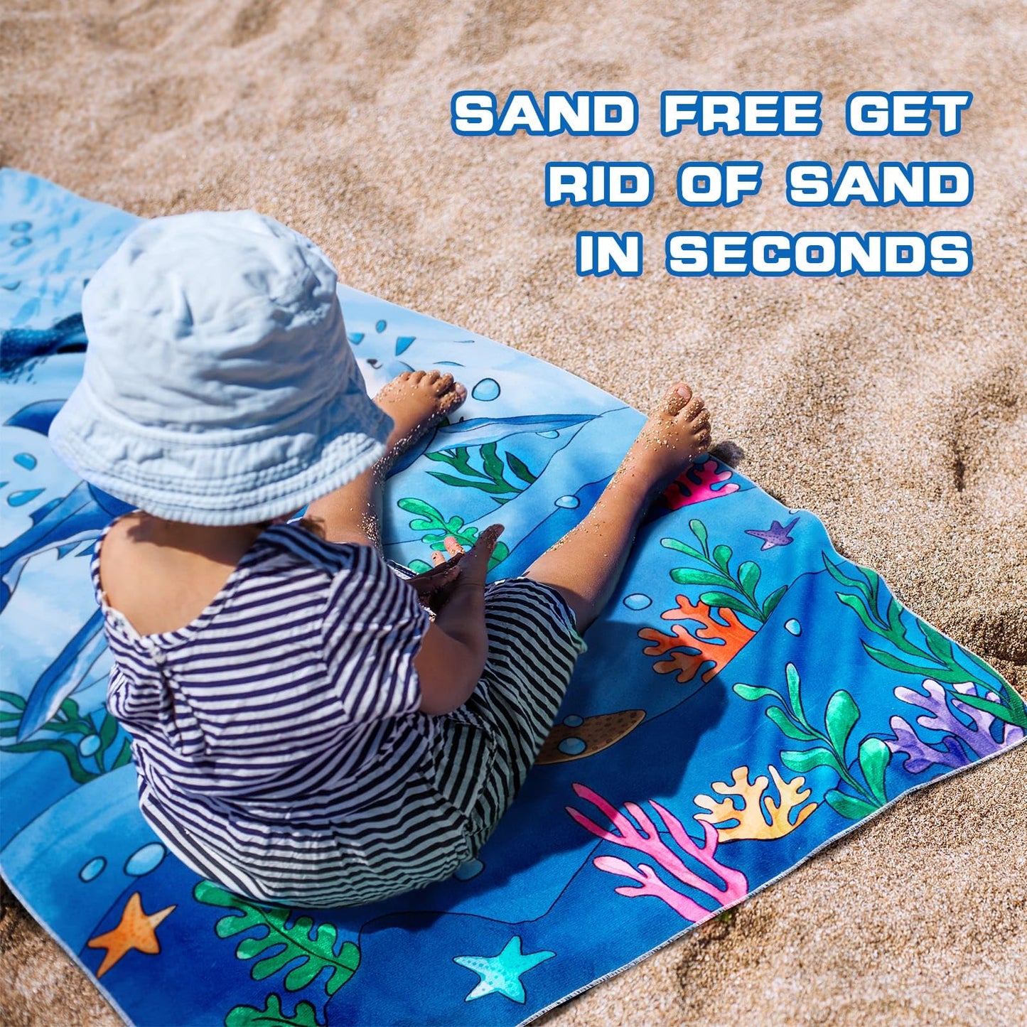 WERNNSAI Kids Beach Towel for Boys, Shark Quick Dry Swim Towel