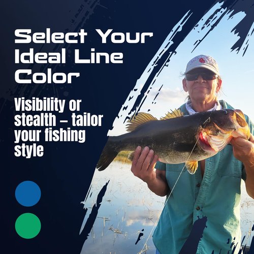 Reaction Tackle Braided in The USA Fishing Line- 8 Strand- Blue Camo 50/300