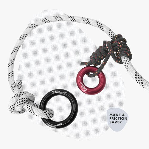 GM CLIMBING Black Small Rappel Ring 25kN for Rock Climbing Arborist Rescue Slackline Hammock 4-Pack