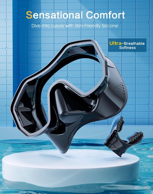 Kwambiri Snorkeling Gear for Adults Kids, Dry-Top Snorkel Set, 180°Panoramic Wide View Diving Mask Breathing Freely Snorkel Mask for Snorkeling Scuba Diving Swimming Travel