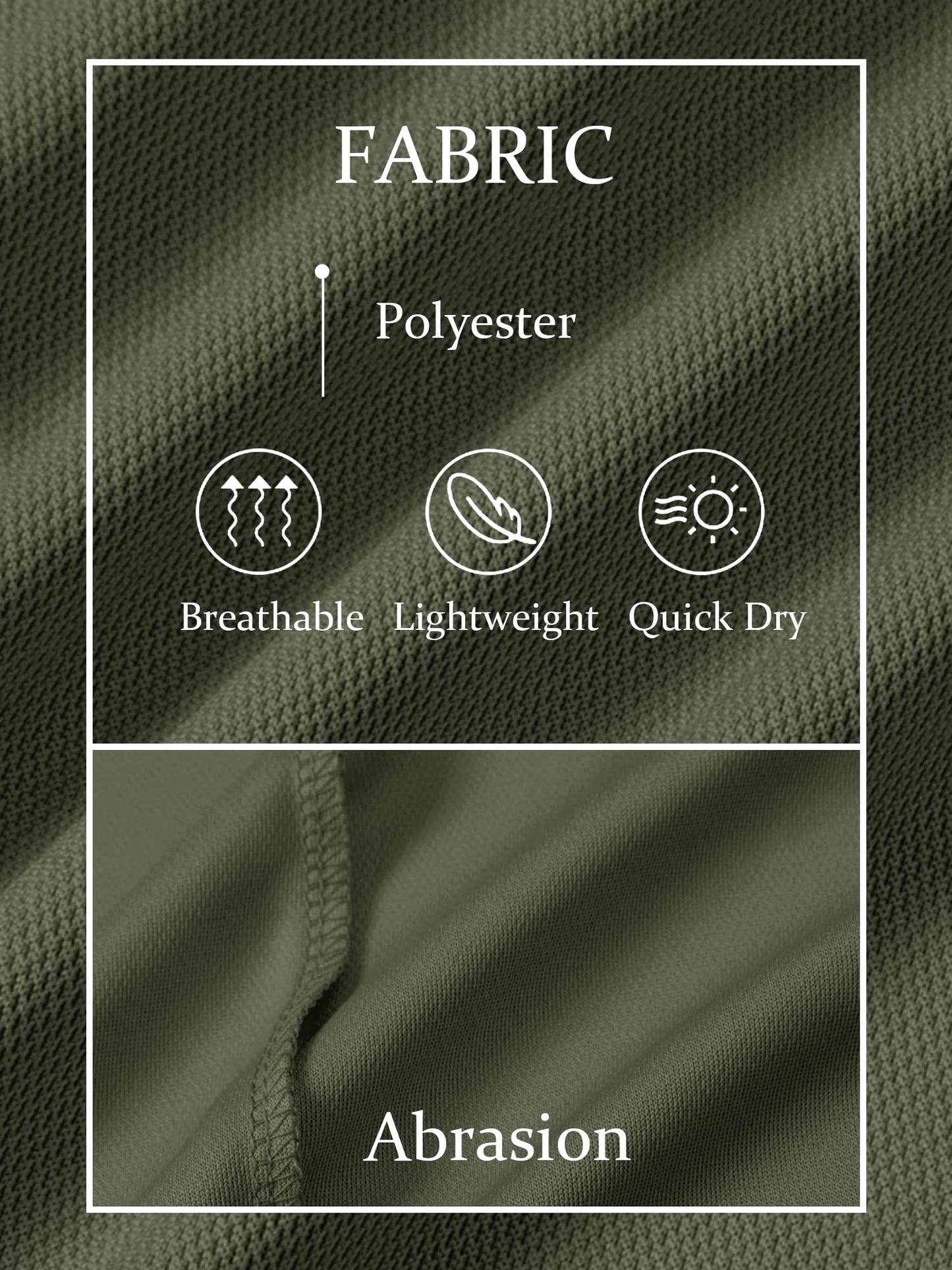 TACVASEN Mens Golf Shirt Dry Fit Mens Polo Shirts Short Sleeve Performance Golf Polos for Men with Collar Work Shirts Army Green, M