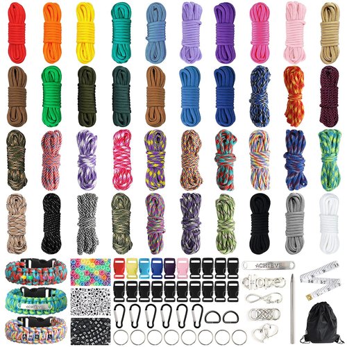 GNILLKO Paracord Bracelet Kit - 40 Colors, 10 Feet, Complete Accessories for Making Bracelets, Lanyards, Dog Collar