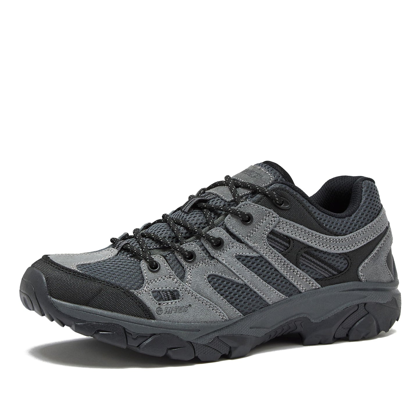 HI-TEC Ridge Low Hiking Shoes for Men, Lightweight Breathable Outdoor Trekking and Trail Sneakers - Castle Rock/Black, 11 Medium
