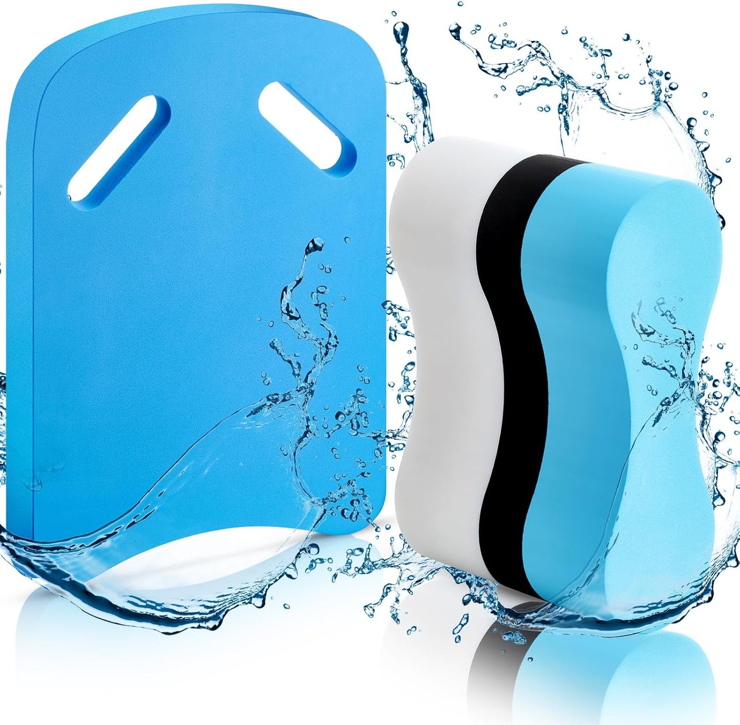 2 Pcs Swimming Kickboard Pull Buoy Set Training Aid Float Pull Buoy Leg Float Swimming Training Equipment Accessories for Hand Leg Adults Children Beginners Exercise Fitness