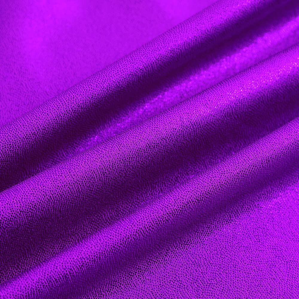 HOZIY Gymnastics Leotards for Girls 10-12 Year Old Solid Color Purple Glitter Sparkly Biketard Dance Tumbling Outfits Shiny Tumbling Outfit