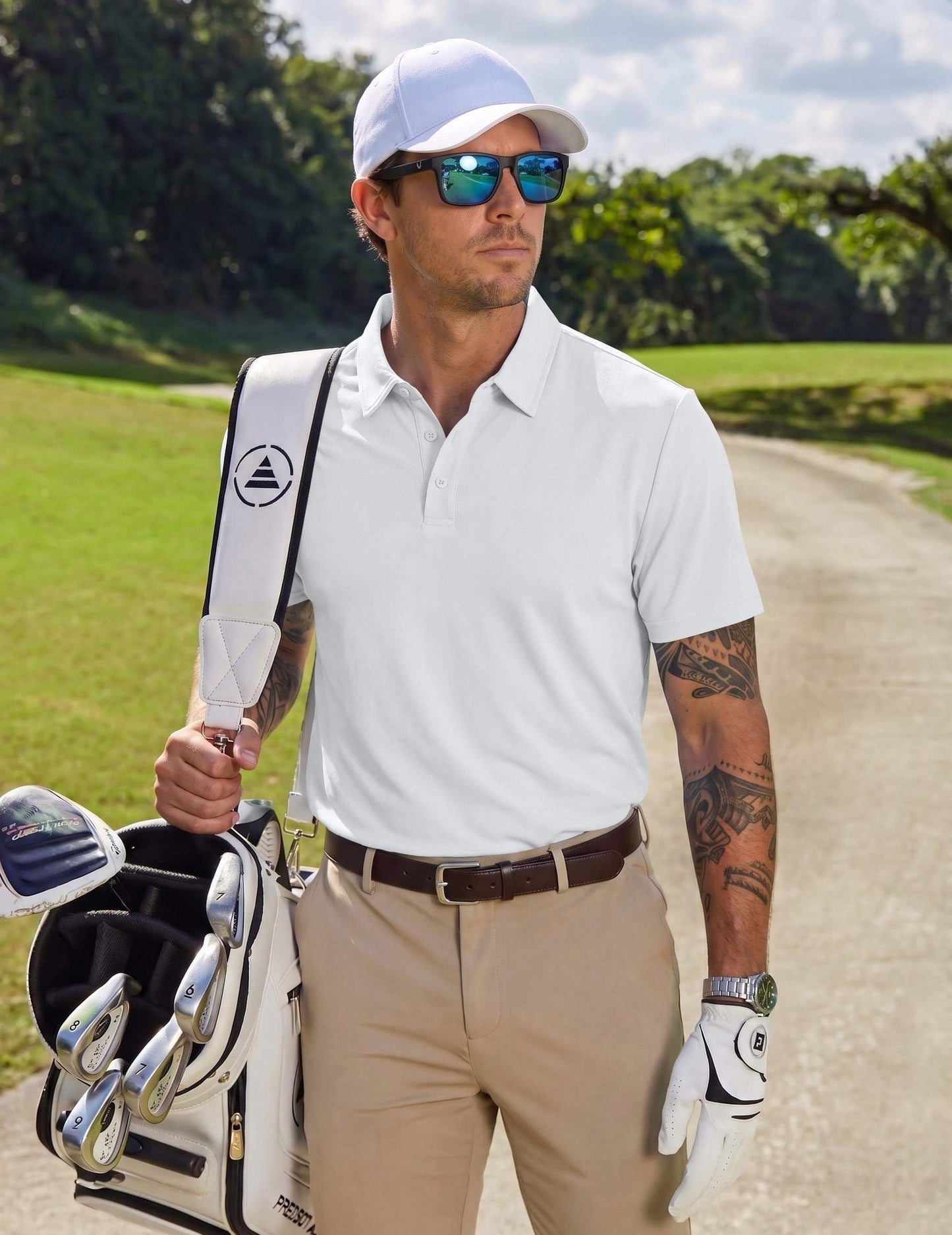 COOFANDY Golf Shirts for Men 3 Pack Short Sleeve Quick Dry Performance Polo Shirts Casual T Shirts