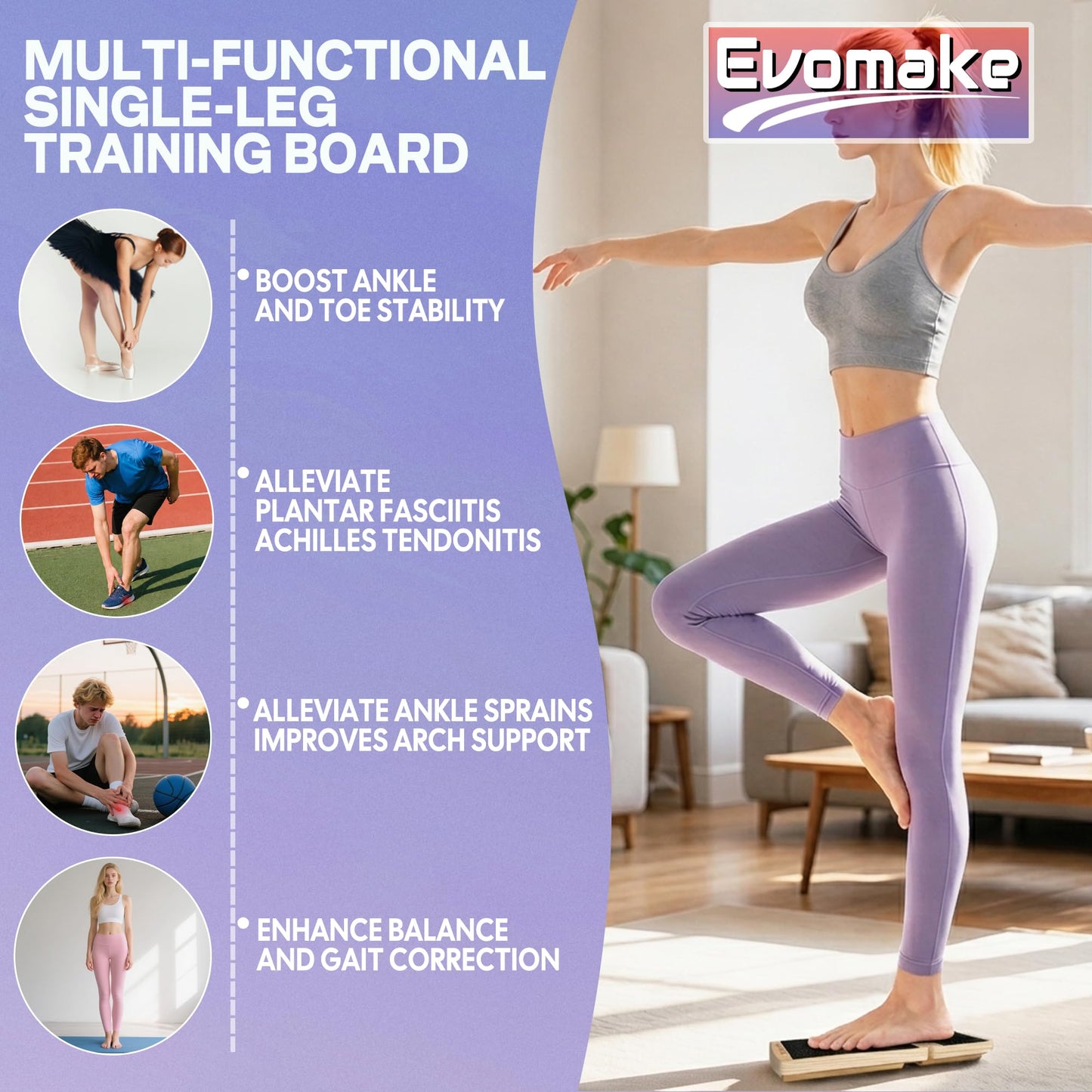 Ankle Balance Board, Ankle Strengthener, Foot Arch Stretcher AKS26H