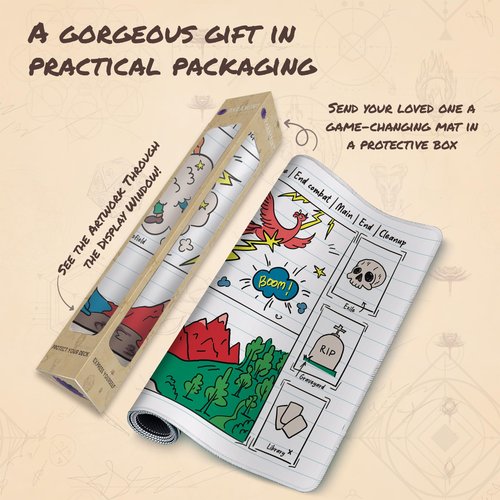 Paramint Notebook Style Playmat with Zones (Stitched) - Compatible with Magic The Gathering Playmat - YuGiOh, TCG - Art Designs & Accessories
