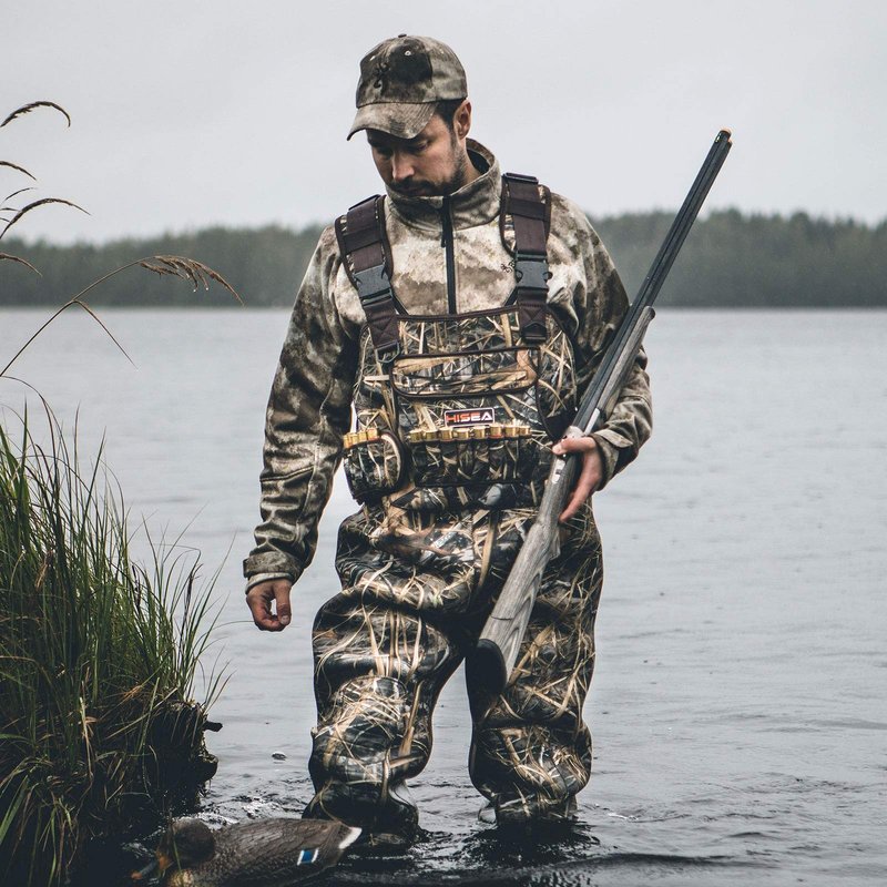 HISEA Hunting Waders for Men with 600G Insulated Boots, 4.5mm Neoprene Waterproof, Bootfoot Chest Wader Fishing Duck Hunting