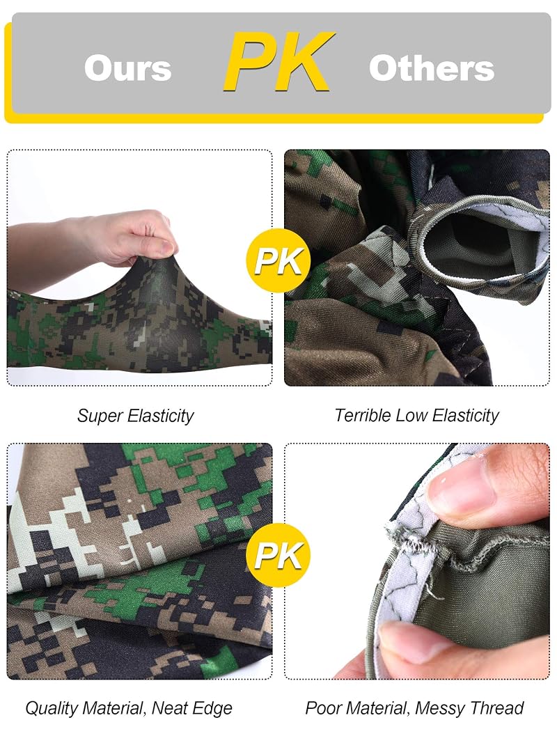 Bememo 9 Pairs Unisex UV Protection Arm Sleeves - Black, Army Green, Camouflage