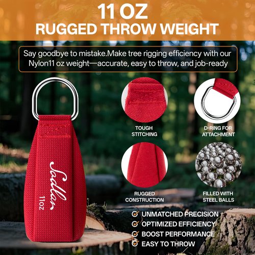 Sodlar Arborist Throw Line Kit - Ultra Slick 166ft Polyester Rope with 11Oz Weight Throw Bag Low High Limb Throwing Adults Forestry Tree Trimming Cutting Gear
