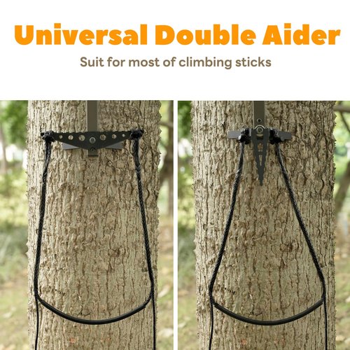 ZIVOXIA Climbing Stick Aider for Hunting, Daisy Chain Double Step, Hand-Braided 1.5Ft Length Lightweight Rope Ladder Tree Stand - Weighs Only 2 Ounces