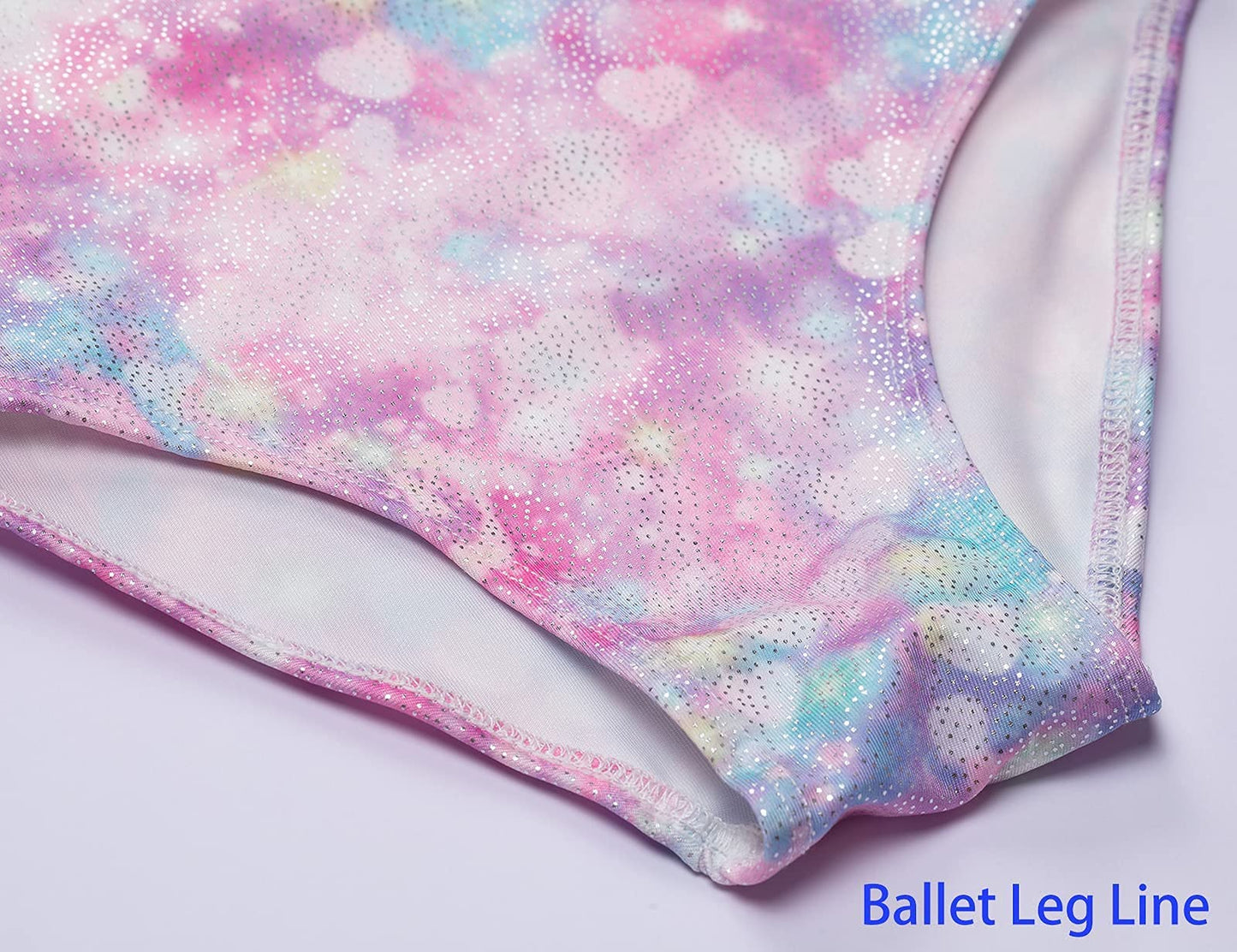 Domusgo Leotard for Girls Gymnastics Size 7-8 Years One Piece Shiny Tank Rainbow Loves Sleeveless Quick Dry Activewear