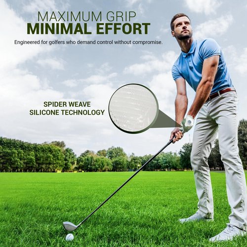 Copper Tech Plus Men?™s Copper Infused Golf Glove ??White/Hunter Green ??Compression Fit, Arthritis Friendly, Non-Slip Grip, USGA Approved, One Size/Left Hand