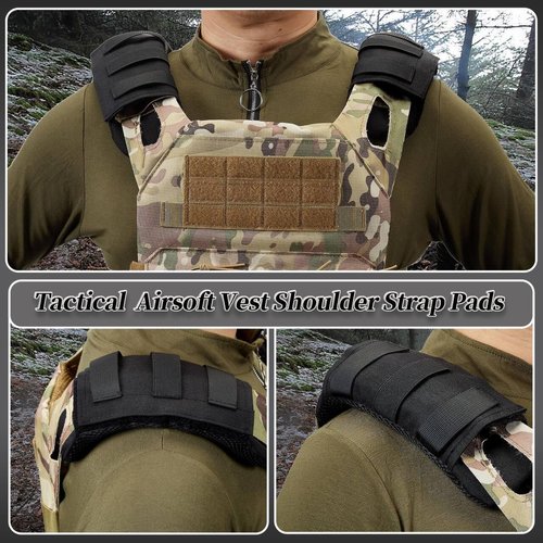 TEHOKARM 2 Pack Tactical Shoulder Strap Pads Vest Shoulder Strap Pads Backpack Strap Pads Fit 3'' Sling Bags Shoulder Straps (Black)