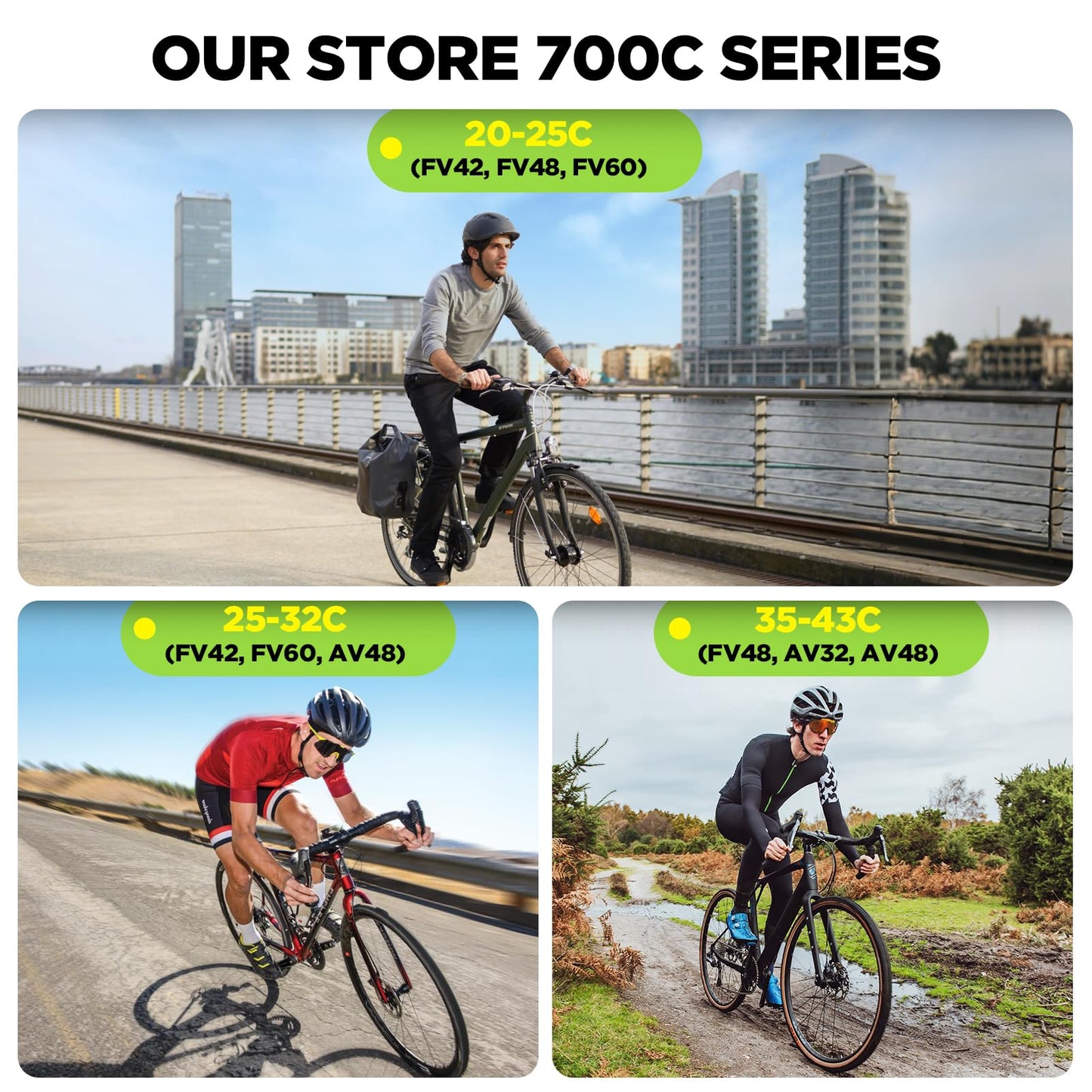 Hydencamm 2 Pack 700x20-25c FV48mm Presta Valve Bike Inner Tube 700c, Butyl 700x20C/23C/24C/25C with 2 Tire Levers, 700 cc Bike Tube Compatible with 700x20C 700x23C 700x24C 700x25C Road Bike Tubes