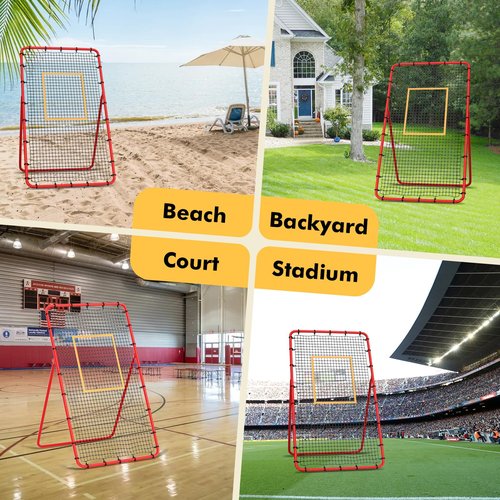 Volleyball Rebounder Net, 7x4 FT Professional Volleyball Net Outdoor, Bounce Back Net with Adjustable Rebound Angles, Volleyball Training Equipment, Ball Practice Net-Great Gift for Graduation