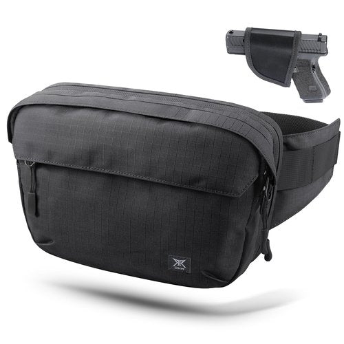 RXW Tactical CCW Fanny Pack, EDC Belt Bag with Holster, Conceal Carry Bag for Men, Adjustable Hiking Waist Pack