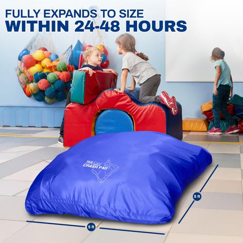 Skil-Care 5' x 5' Crash Pad, Crash Pads for Kids Sensory Room Equipment, Sensory Crash Mat, Soft Foam Landing Zone for Sensory Input, Bean Bag Alternative for Reading and Relaxation