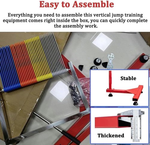Adjustable Vertical Jump Tester with Telescopic Reset Rod - Vertical Leap Measurement Tool for Basketball & Volleyball