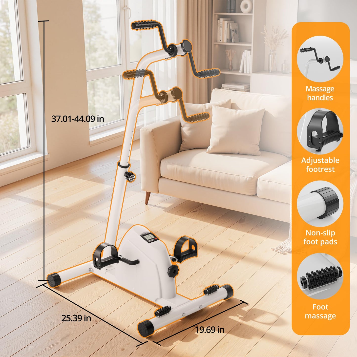 Padel Exerciser Mini Exercise Bike for Leg and Arm Cycling, Warm Up Exercise (Gray)