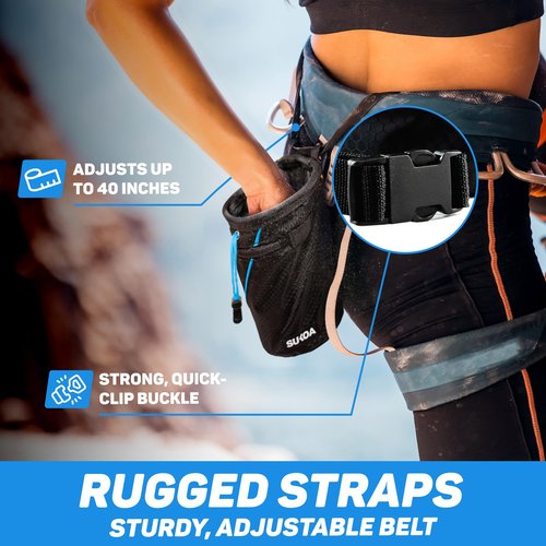 Chalk Bag for Rock Climbing - Gifts, Gear & Accessories - Weight Lifting, Gym, Bouldering, Disc Golf, Wall Climbing