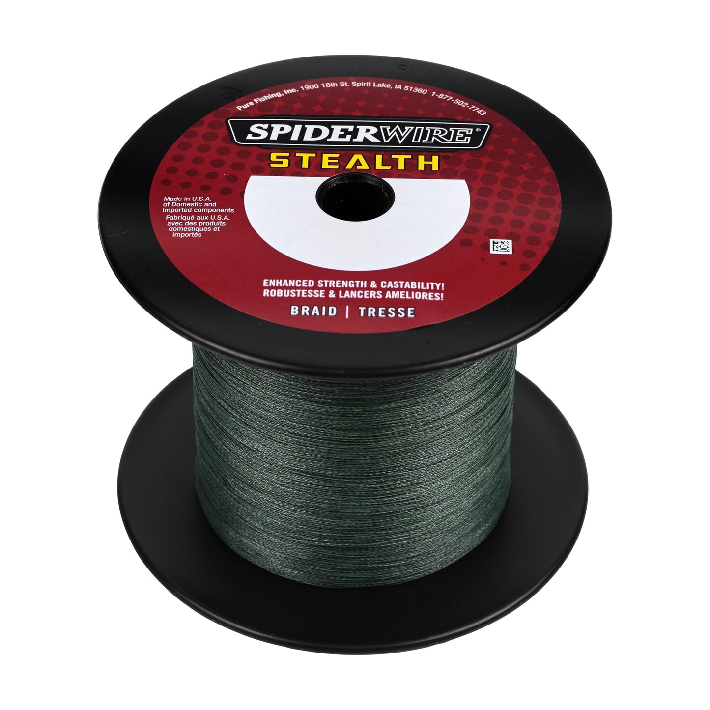 SpiderWire Stealth® Superline, Moss Green, 50lb | 22.6kg, 1500yd | 1371m Braided Fishing Line, Suitable for Freshwater and Saltwater Environments