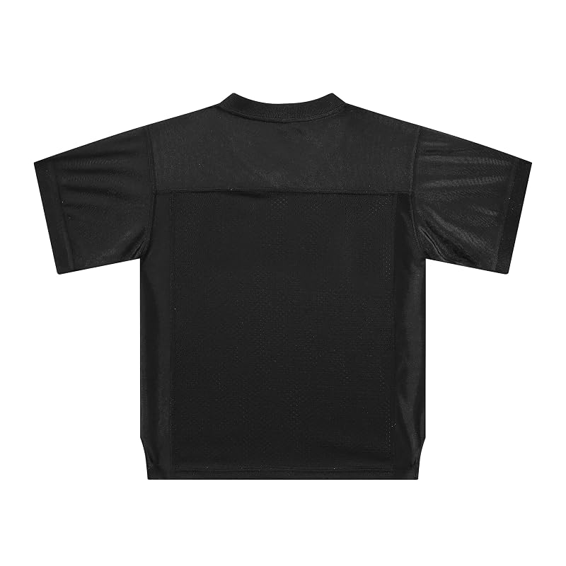 Unisex Black Medium Youth Football Jersey Mesh Athletic Shirt - Practice Sports Uniform