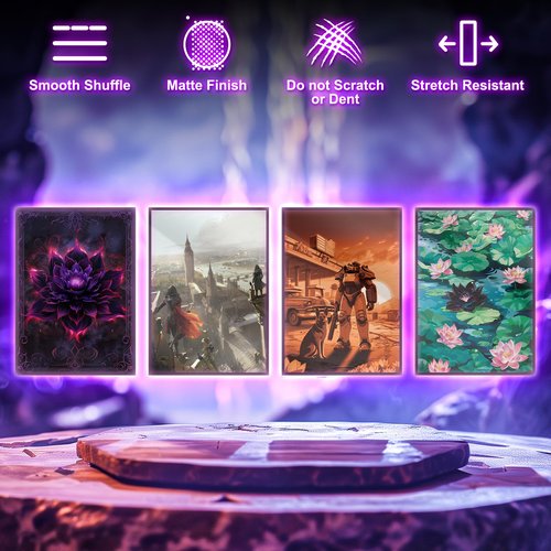 MTG Card Sleeves 100CT (Crimson Black Lotus), Matte Art Card Sleeves, Matte Back & Clear Front, 66x92mm