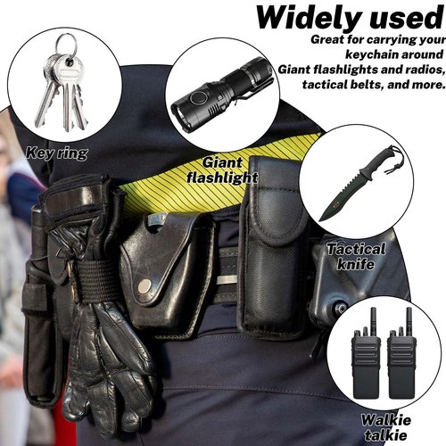 BOHUIZ 6 Pcs Belt Keepers for Duty Belt, 2¼" Wide Nylon Belt Keeper with Double Snaps, Security Tactical Belt for Police Law Enforcement Military Equipment Accessories