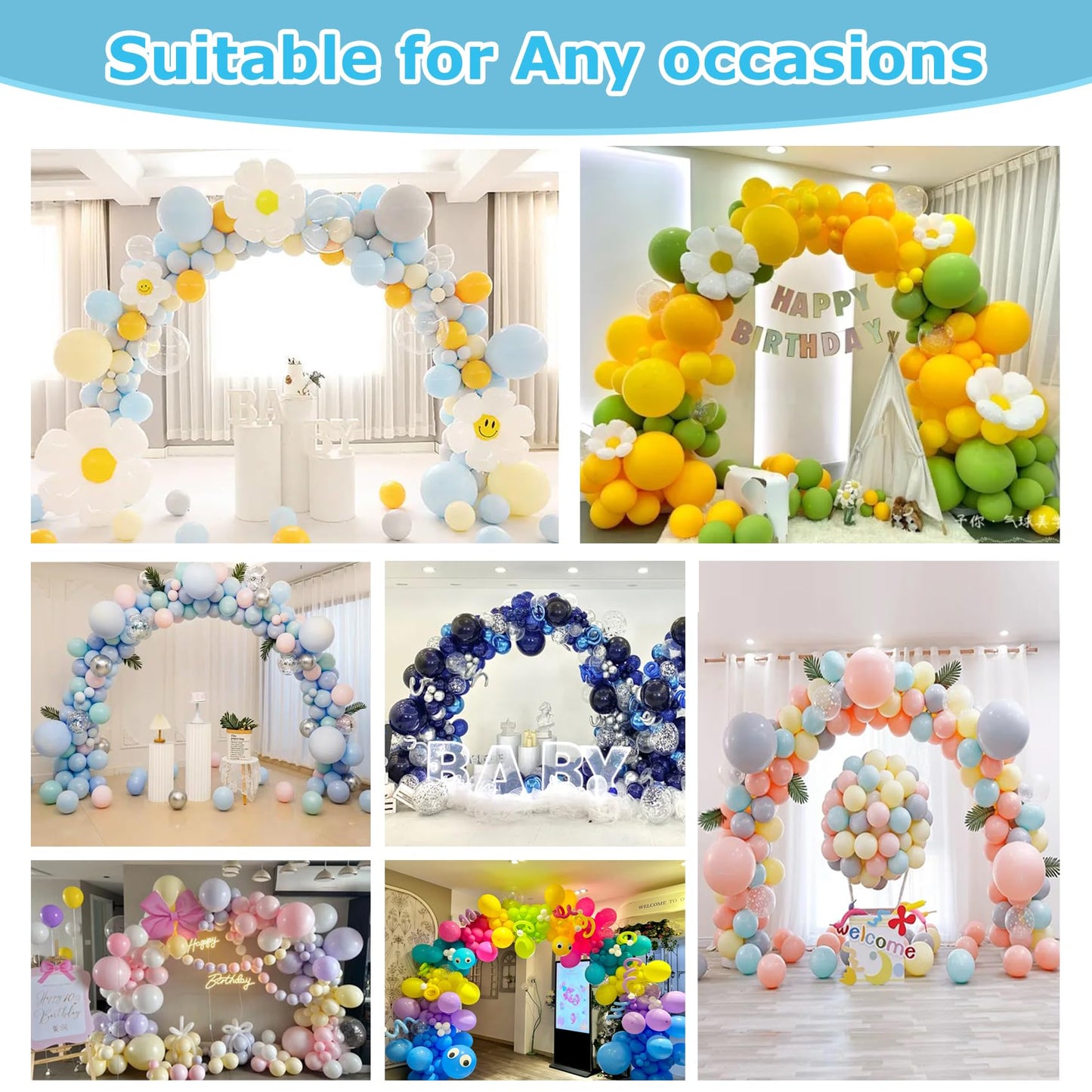 Acclsoop Balloon Arch Kit with Balloon Pump Electric, Improved Balloon Arch Stand with Base for Floor Gender Reveal Wedding Birthday Graduations Party Decorations