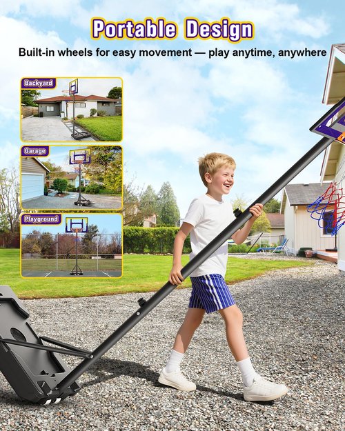 TONBUX Kids Basketball Hoop Adjustable 3.5-7ft, Portable Basketball Hoop & Goals for Kids/Teens/Youth in Backyard/Driveway/Indoor, Shatterproof PC Backboard and Multifuctional Base