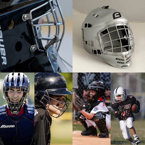 Fortunemee Football Helmet Repair Kit, Hockey Helmet Hardware Kit, Hardware for Universal Baseball Softball Facemask, R Shape Football Visor Clips Screws Nuts with Rubber Gaskets