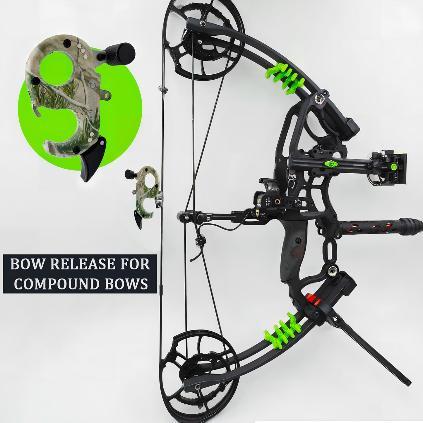sntxmy Bow Release for Compound Bow, Archery Release Aids, Compound Bow Trigger Release, Button Thumb Release. (2 or 3 Finger Bow Release, Camo)