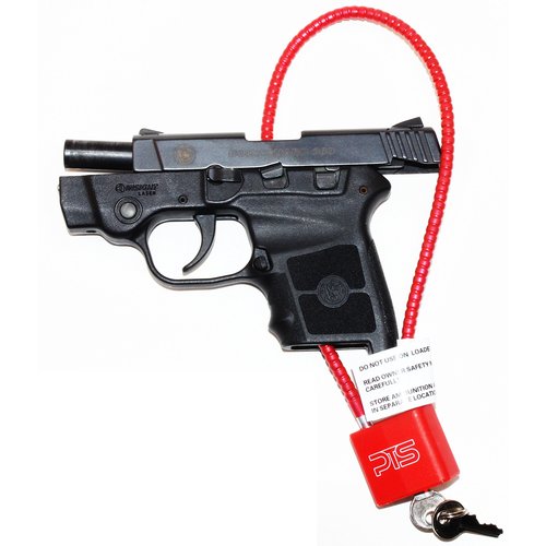 Premium Tactical Supply Cable Gun Lock with Key (15") - Keyed Alike - California Approved Safety Device - Secures Pistol, Rifle, Shotgun, Revolver, and Other Firearm Types (1 Pack)