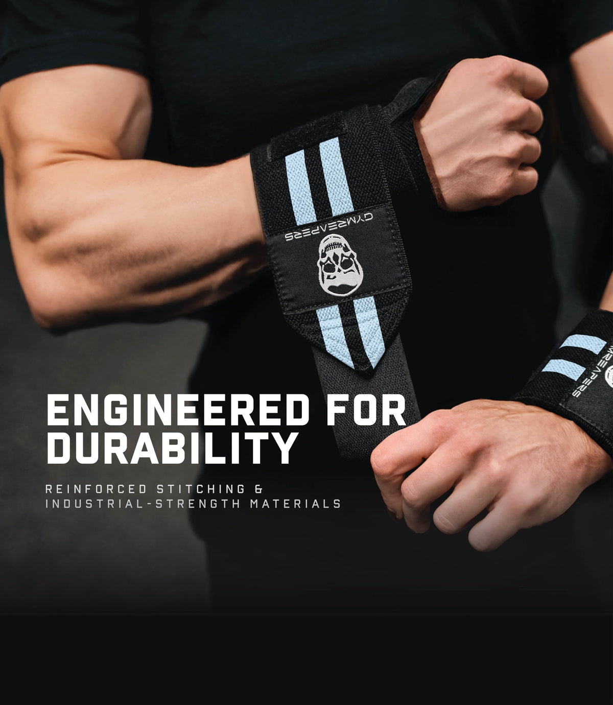 Gymreapers Weightlifting Wrist Wraps, Blue, 18"