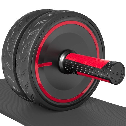 READAEER Ab Roller Wheel, Heavy Duty Workout Equipment for Home Gym, Professional Metal Handle with Rubber Surface Abdominal Exercise Wheel for Strength Training, Ab Wheel with Knee Pad