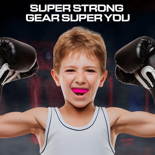 BFS IMPEX Sports Mouth Guard for Kids,Youth,Boys,Girls,Child Teen Mouthguard with Case (BPA Free) for Boxing, Martial Arts,MMA Karate,Lacrosse,Football,Soccer and All Contact Sports (Pink)